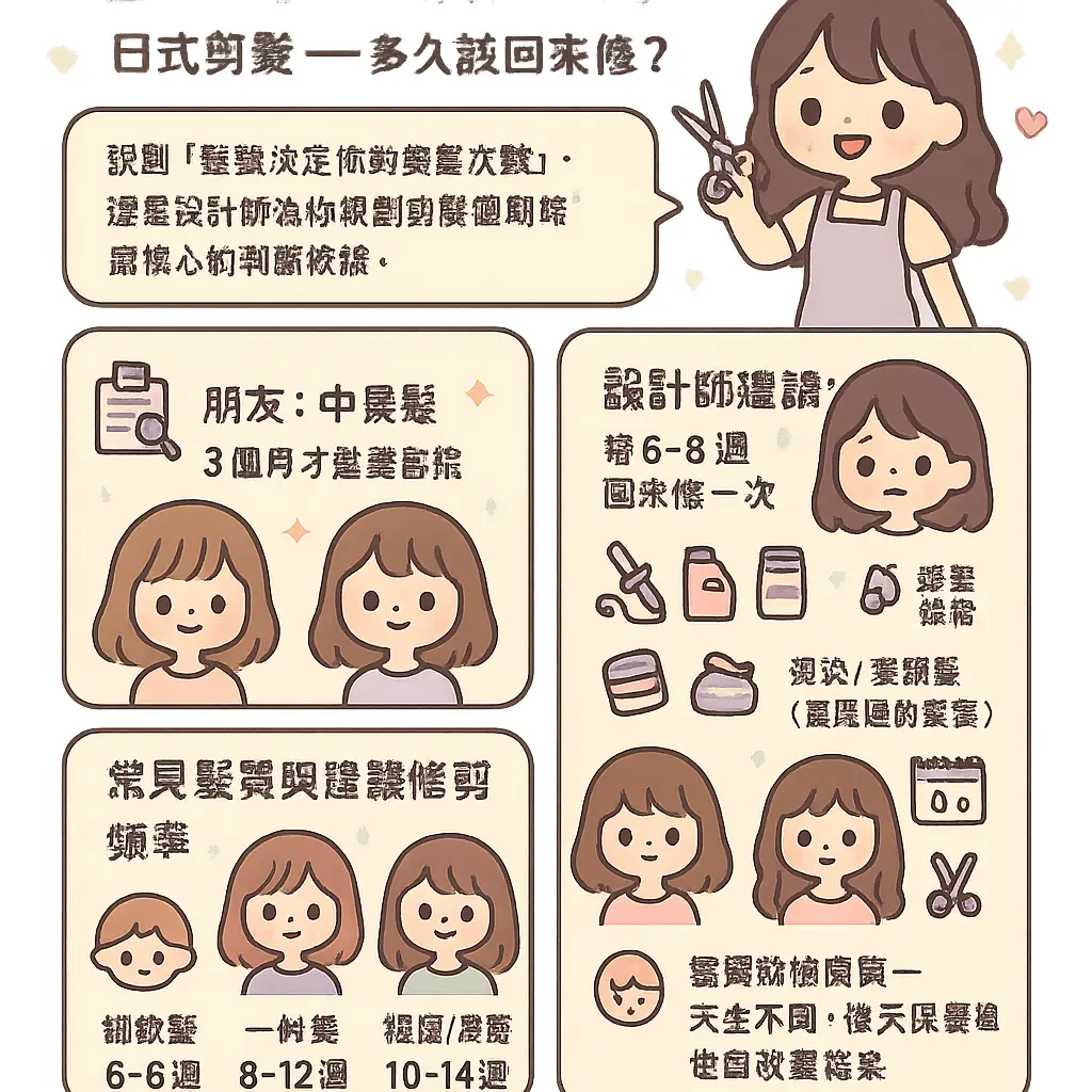 日式剪髮多久剪一次 - 燙髮