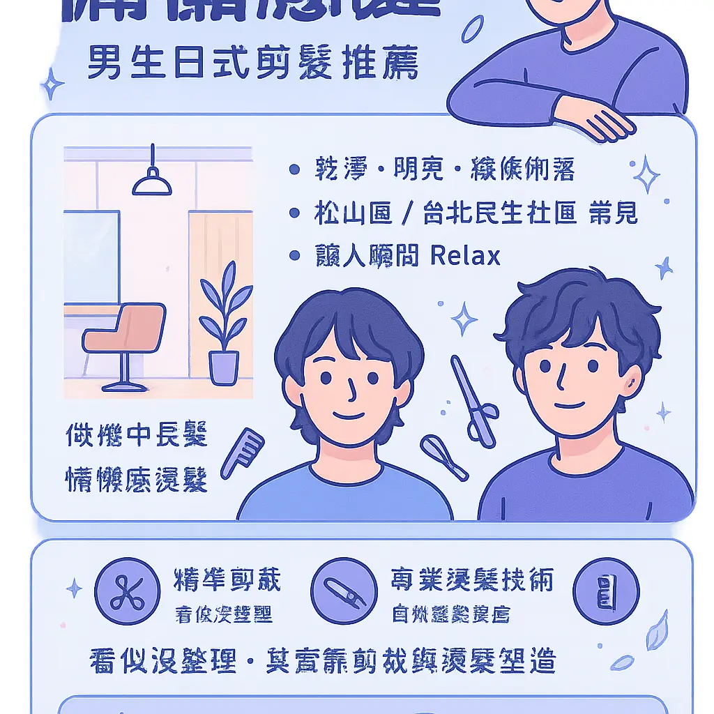 男生日式剪髮推薦 - 慵懶感燙髮